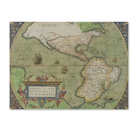 'Map Of North And South America 1570' Canvas Art,24x32